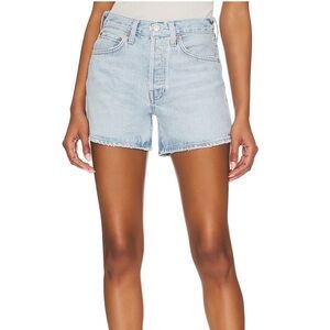 Agolde Parker Long Denim Short in Twister 27